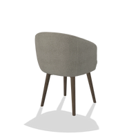 Sedia da pranzo Gaston 6693 in tessuto Rhythm 84 (grigio), gambe in noce, vista posteriore angolata