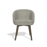 Sedia da pranzo Gaston 6693 in tessuto Rhythm 84 (grigio), gambe in noce, vista frontale