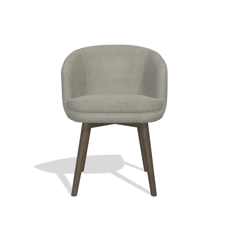 Sedia da pranzo Gaston 6693 in tessuto Rhythm 84 (grigio), gambe in noce, vista frontale