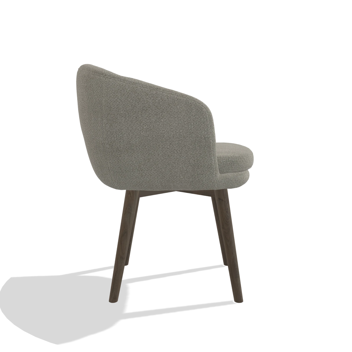 Sedia da pranzo Gaston 6693 in tessuto Rhythm 84 (grigio), gambe in noce, vista laterale