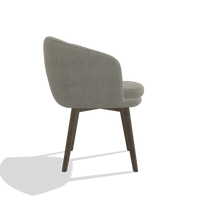 Sedia da pranzo Gaston 6693 in tessuto Rhythm 84 (grigio), gambe in noce, vista laterale