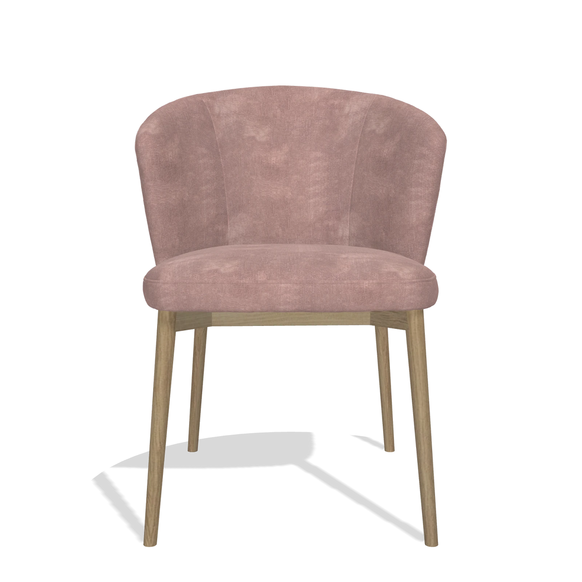 Dining Chair Harmony 6636 in Adore 200 fabric (taupe), natural legs, front view