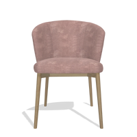 Dining Chair Harmony 6636 in Adore 200 fabric (taupe), natural legs, front view