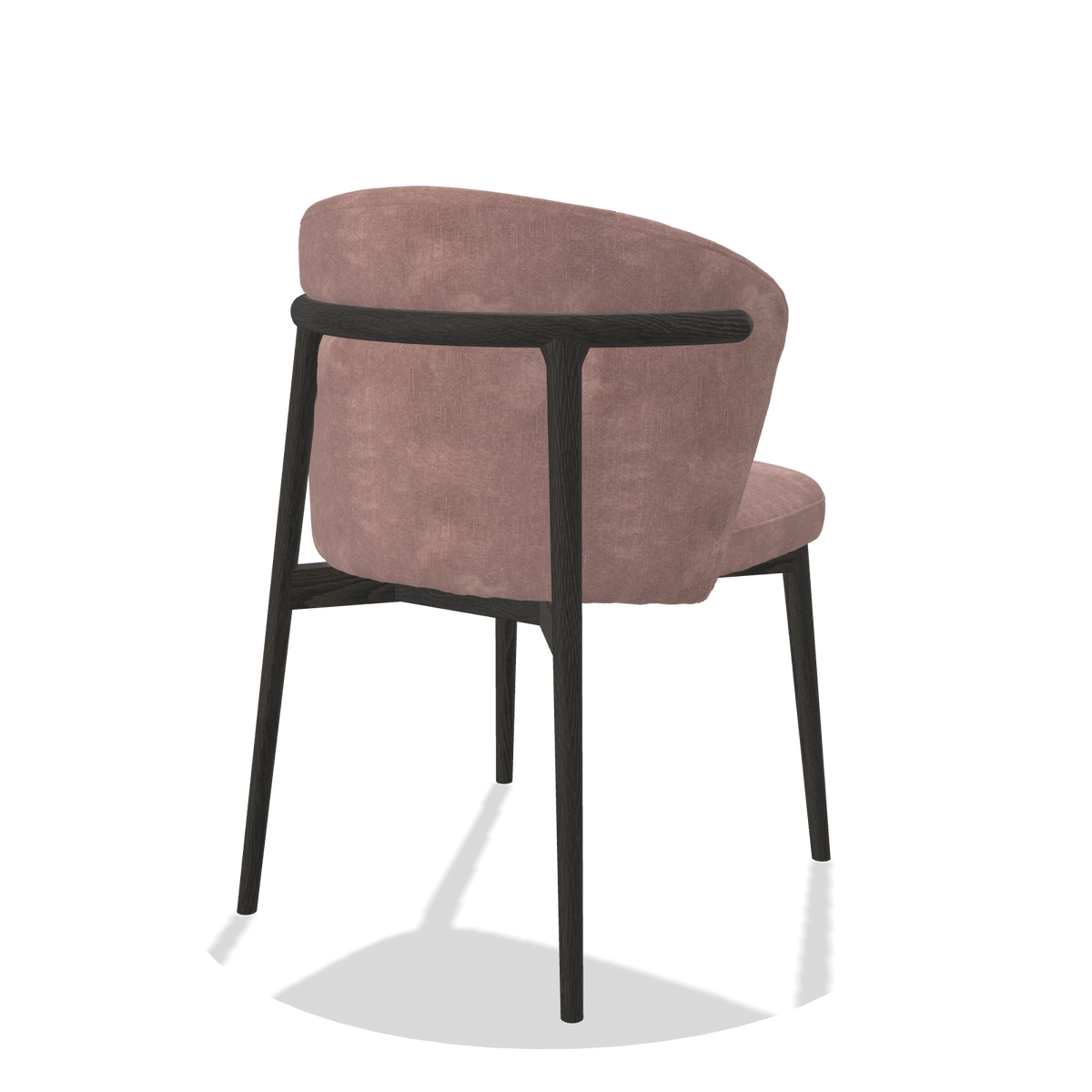 Dining Chair Harmony 6636 in Adore 200 fabric (taupe), tobacco legs, back angled view