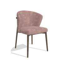 Dining Chair Harmony 6636 in Adore 200 fabric (taupe), walnut legs, angled view