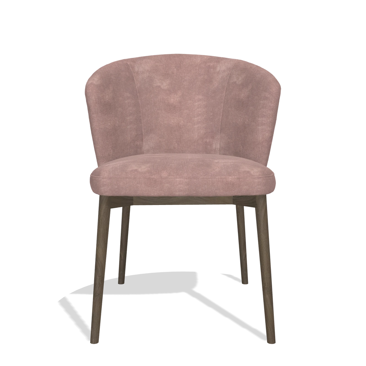 Dining Chair Harmony 6636 in Adore 200 fabric (taupe), walnut legs, front view