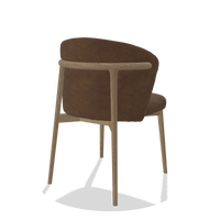 Dining Chair Harmony 6636 in Adore 28 fabric (chocolate), natural legs, back angled view