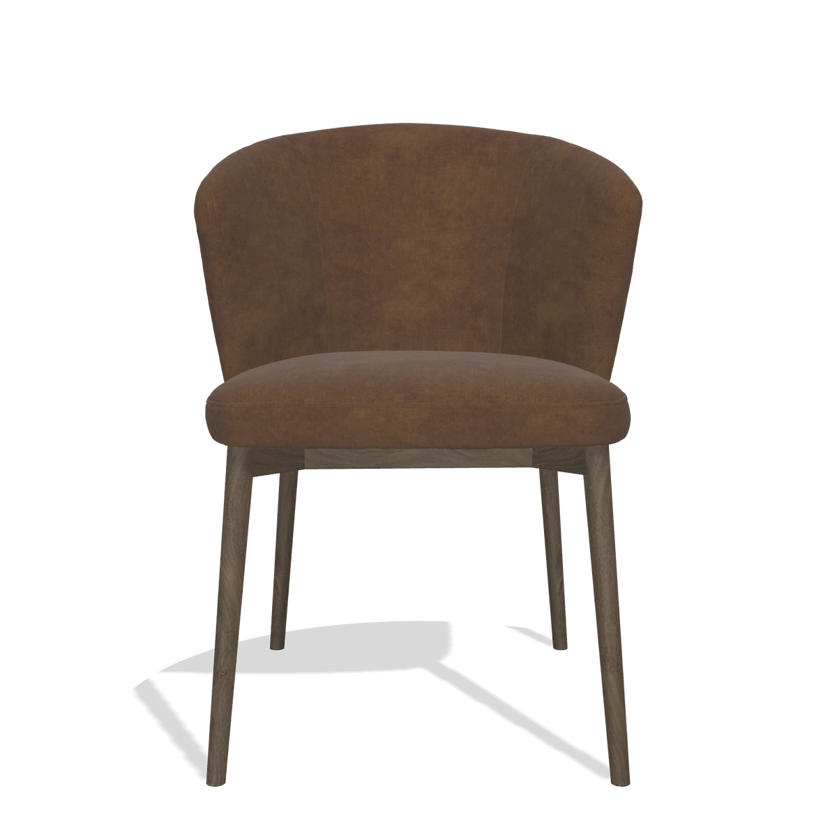 Dining Chair Harmony 6636 in Adore 28 fabric (chocolate), walnut legs, front view