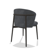 Dining Chair Harmony 6636 in Adore 56 fabric (anthracite), tobacco legs, back angled view