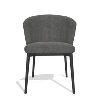 Dining Chair Harmony 6636 in Adore 68 fabric (dark grey), black legs, front view
