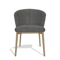 Dining Chair Harmony 6636 in Adore 68 fabric (dark grey), natural legs, front view
