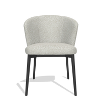 Sedia da pranzo Harmony 6636 in tessuto Ascot Pearl (grigio chiaro), gambe in nero, vista frontale