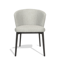 Sedia da pranzo Harmony 6636 in tessuto Ascot Pearl (grigio chiaro), gambe in tabacco, vista frontale