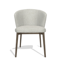 Sedia da pranzo Harmony 6636 in tessuto Ascot Pearl (grigio chiaro), gambe in noce, vista frontale