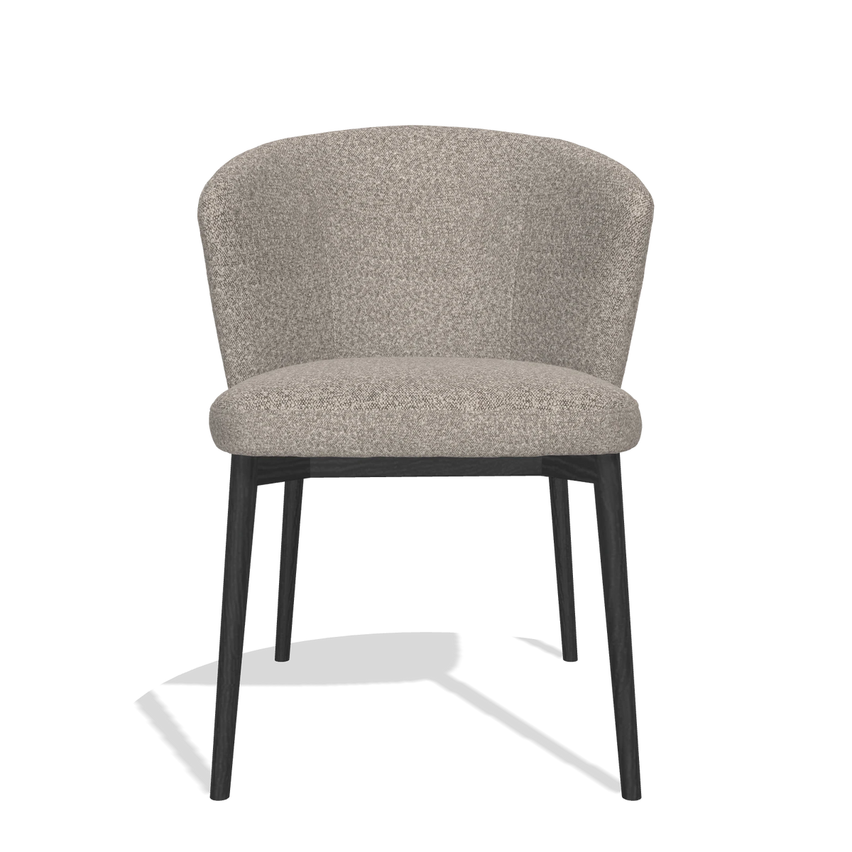 Esszimmerstuhl Harmony 6636 in Stoff Ascot Toffee (Grau), Beine in Schwarz, Vorderansicht