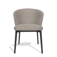 Esszimmerstuhl Harmony 6636 in Stoff Ascot Toffee (Grau), Beine in Schwarz, Vorderansicht
