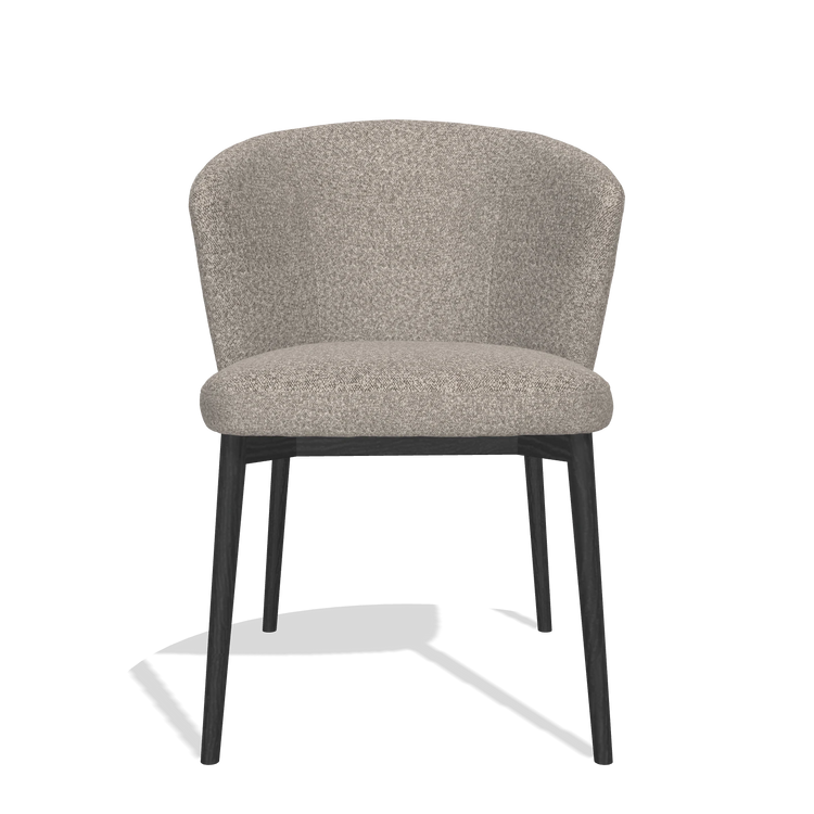 Esszimmerstuhl Harmony 6636 in Stoff Ascot Toffee (Grau), Beine in Schwarz, Vorderansicht