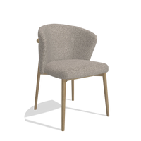 Esszimmerstuhl Harmony 6636 in Stoff Ascot Toffee (Grau), Beine in Natur, Schrägansicht