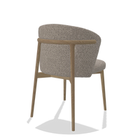 Esszimmerstuhl Harmony 6636 in Stoff Ascot Toffee (Grau), Beine in Natur, Schrägansicht von hinten