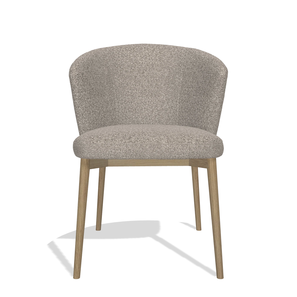 Esszimmerstuhl Harmony 6636 in Stoff Ascot Toffee (Grau), Beine in Natur, Vorderansicht