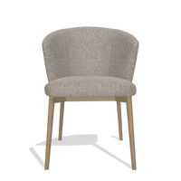 Esszimmerstuhl Harmony 6636 in Stoff Ascot Toffee (Grau), Beine in Natur, Vorderansicht