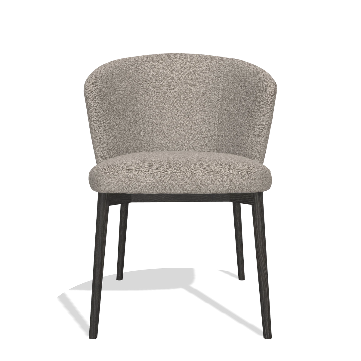 Esszimmerstuhl Harmony 6636 in Stoff Ascot Toffee (Grau), Beine in Tabak, Vorderansicht