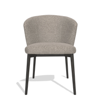 Esszimmerstuhl Harmony 6636 in Stoff Ascot Toffee (Grau), Beine in Tabak, Vorderansicht