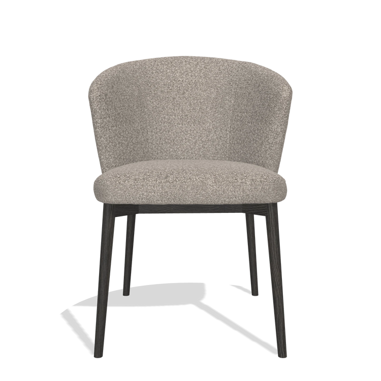 Esszimmerstuhl Harmony 6636 in Stoff Ascot Toffee (Grau), Beine in Tabak, Vorderansicht
