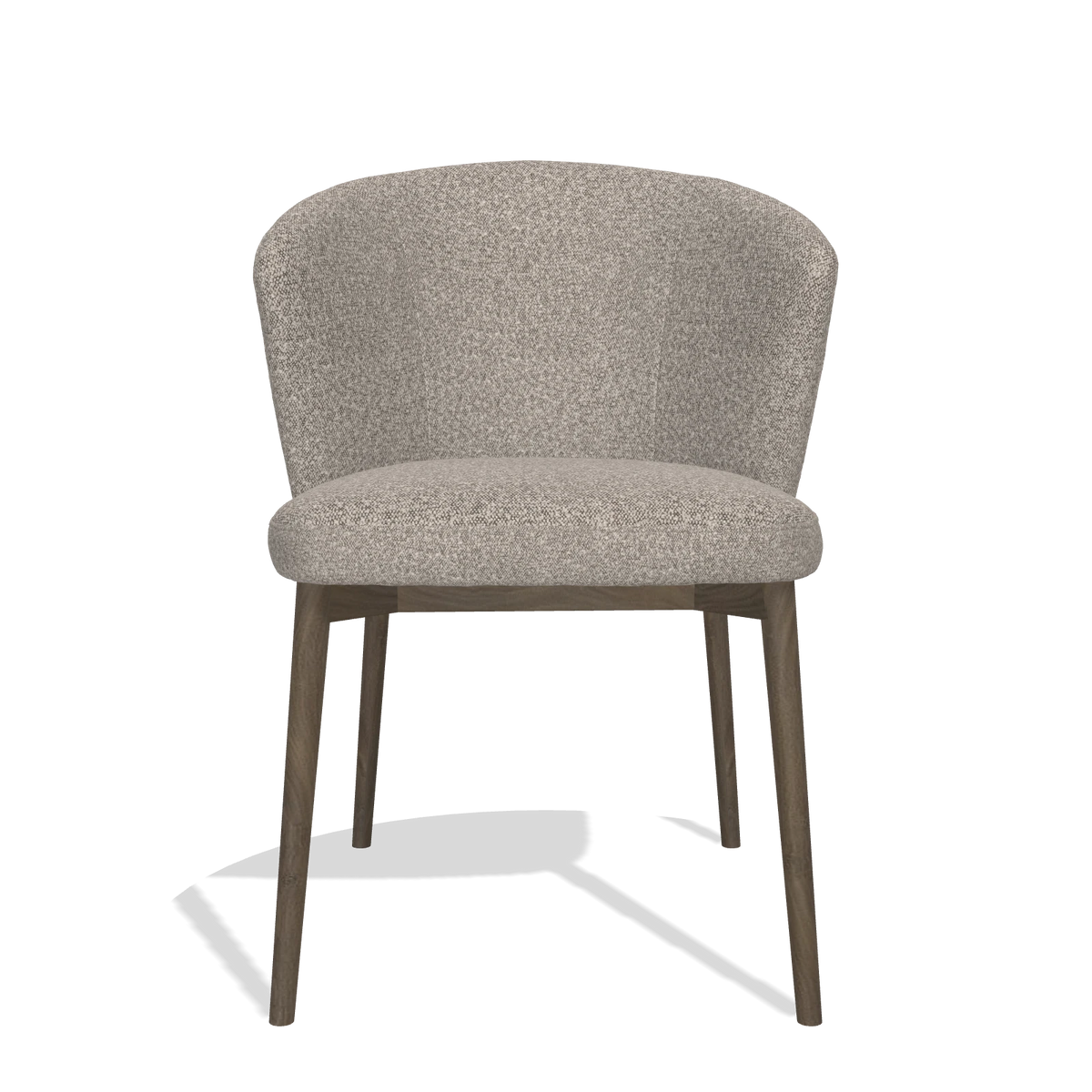 Esszimmerstuhl Harmony 6636 in Stoff Ascot Toffee (Grau), Beine in Nussbaum, Vorderansicht