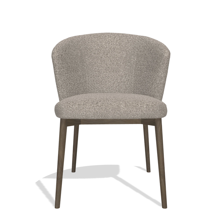 Esszimmerstuhl Harmony 6636 in Stoff Ascot Toffee (Grau), Beine in Nussbaum, Vorderansicht