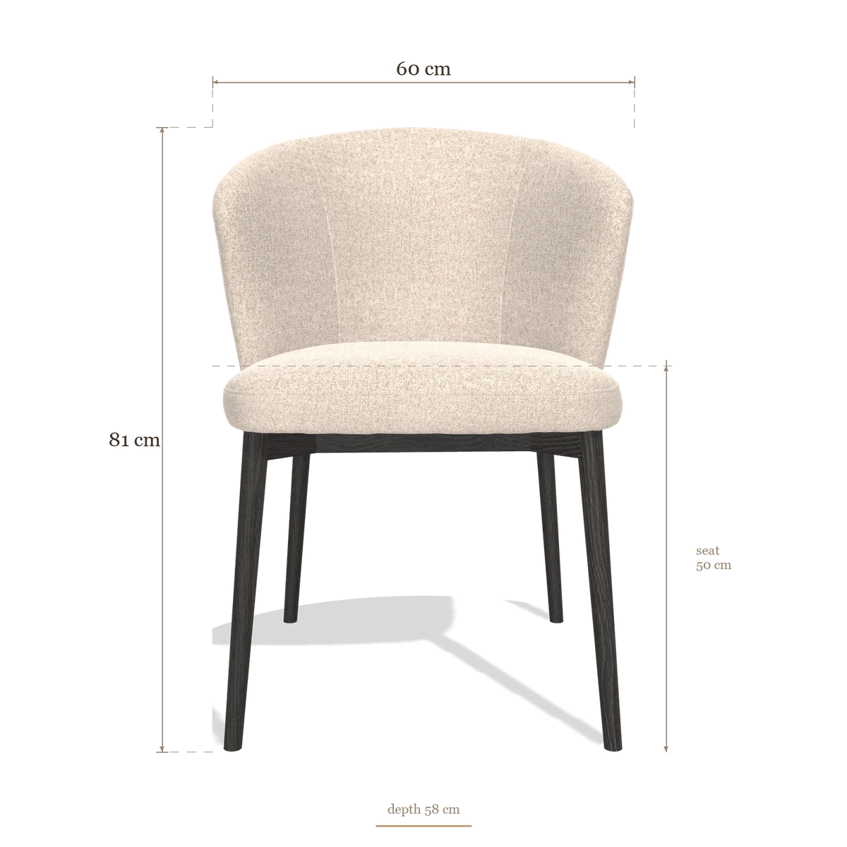 Dining Chair Harmony 6636, dimensions 60 x 58 x 81 cm
