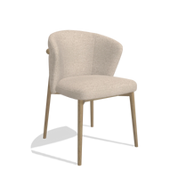 Dining Chair Harmony 6636 in Cayenne 102 fabric (sand), natural legs, angled view