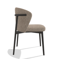Dining Chair Harmony 6636 in Cayenne 15 fabric (taupe), tobacco legs, side view