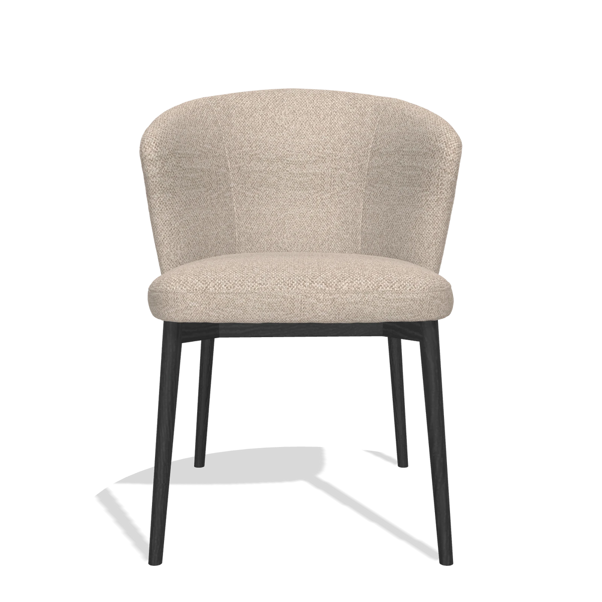 Dining Chair Harmony 6636 in Cayenne 196 fabric (dusty rose), black legs, front view