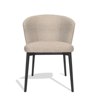 Dining Chair Harmony 6636 in Cayenne 196 fabric (dusty rose), black legs, front view
