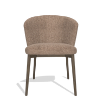 Dining Chair Harmony 6636 in Cayenne 28 fabric (taupe), walnut legs, front view