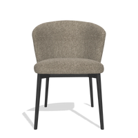Dining Chair Harmony 6636 in Cayenne 55 fabric (taupe), black legs, front view