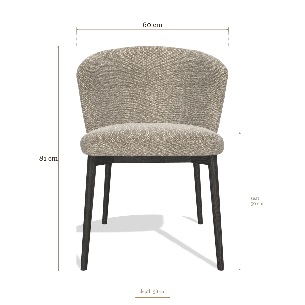Dining Chair Harmony 6636, dimensions 60 x 58 x 81 cm
