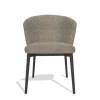 Dining Chair Harmony 6636 in Cayenne 55 fabric (taupe), tobacco legs, front view