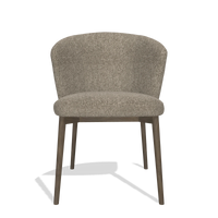 Dining Chair Harmony 6636 in Cayenne 55 fabric (taupe), walnut legs, front view