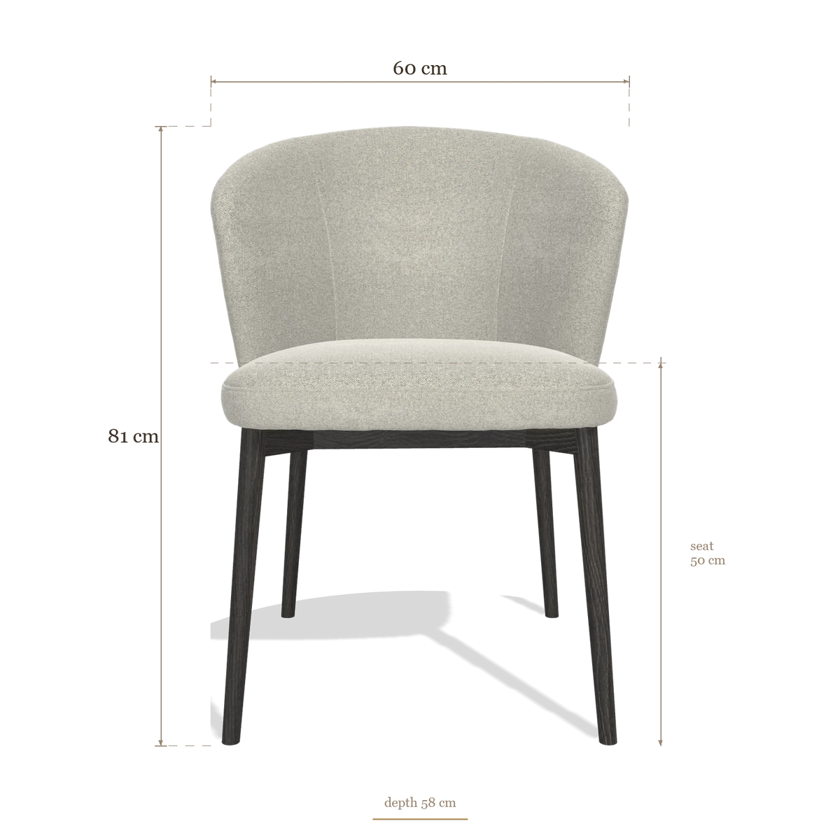 Sedia da pranzo Harmony 6636, dimensioni 60 x 58 x 81 cm