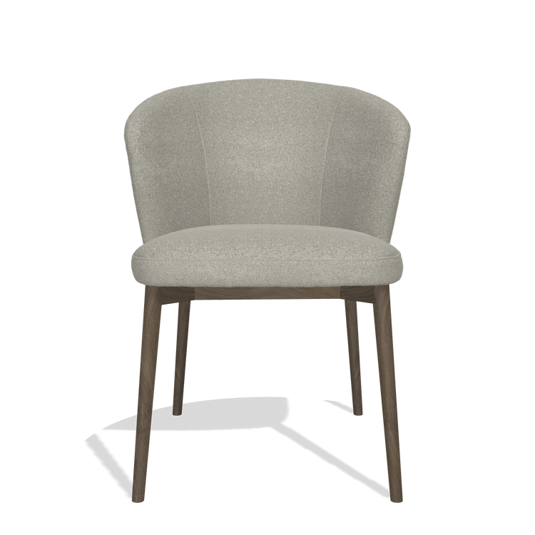 Sedia da pranzo Harmony 6636 in tessuto Glory 01 (greige), gambe in noce, vista frontale