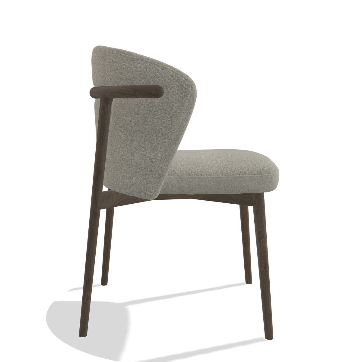 Sedia da pranzo Harmony 6636 in tessuto Glory 01 (greige), gambe in noce, vista laterale