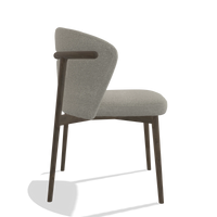Sedia da pranzo Harmony 6636 in tessuto Glory 01 (greige), gambe in noce, vista laterale