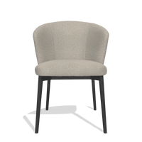 Sedia da pranzo Harmony 6636 in tessuto Glory 05 (greige), gambe in nero, vista frontale