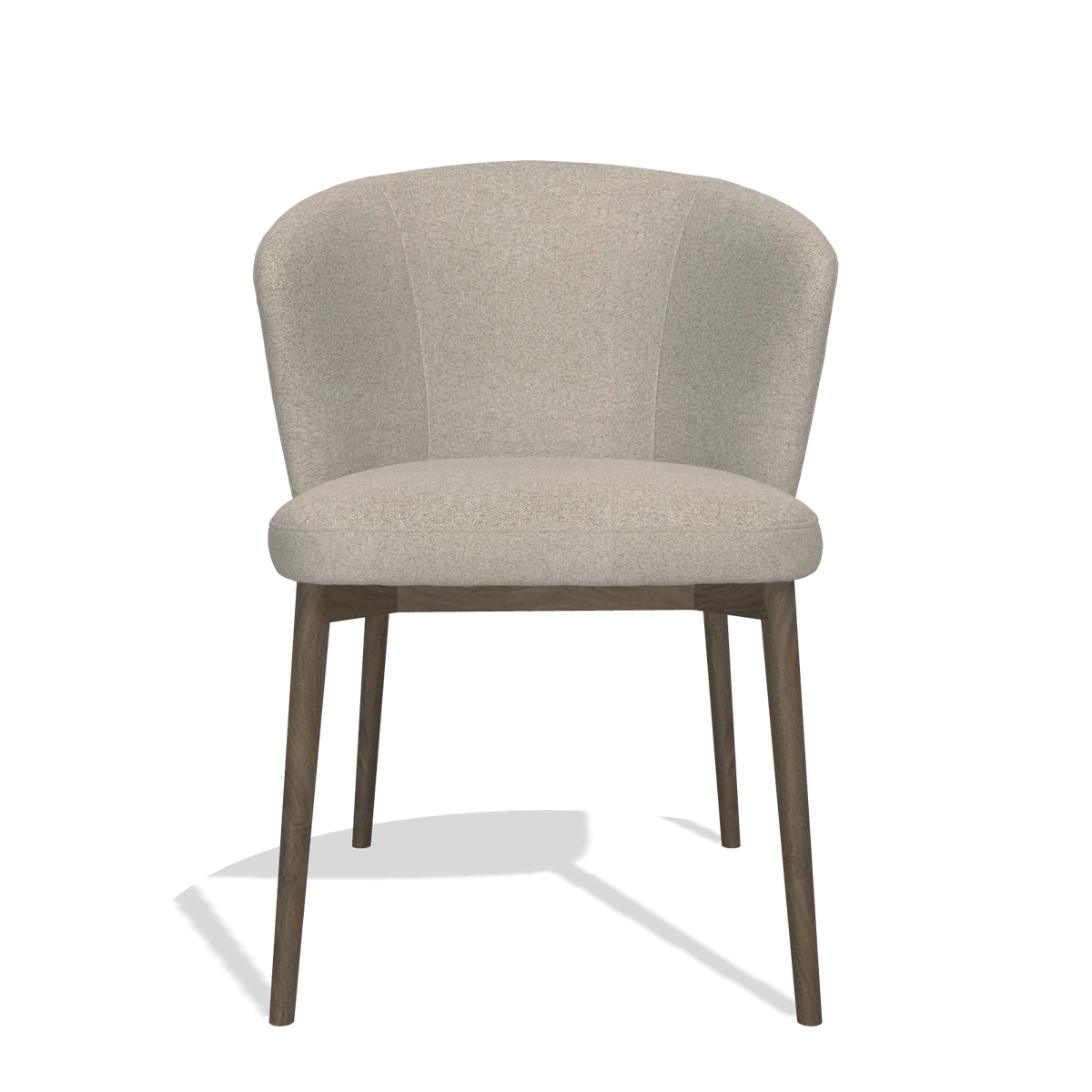 Sedia da pranzo Harmony 6636 in tessuto Glory 05 (greige), gambe in noce, vista frontale