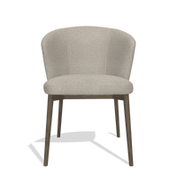 Sedia da pranzo Harmony 6636 in tessuto Glory 05 (greige), gambe in noce, vista frontale