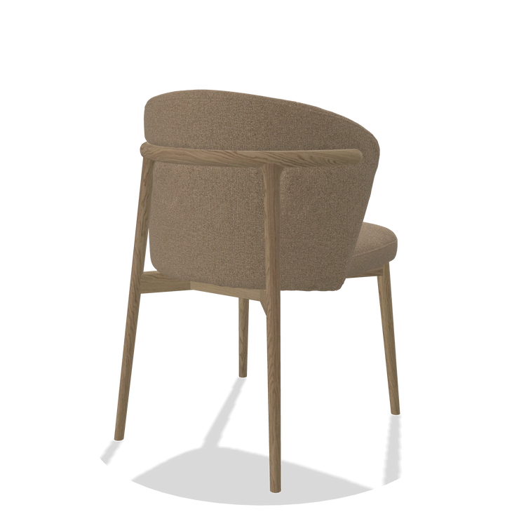 Esszimmerstuhl Harmony 6636 in Stoff Glory 13 (Taupe), Beine in Natur, Schrägansicht von hinten
