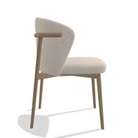 Sedia da pranzo Harmony 6636 in tessuto Guard 01 (grigio chiaro), gambe in naturale, vista laterale