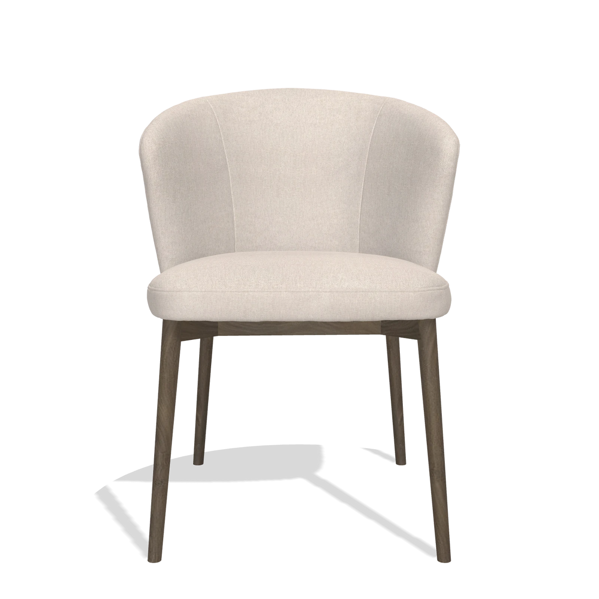 Sedia da pranzo Harmony 6636 in tessuto Guard 01 (grigio chiaro), gambe in noce, vista frontale